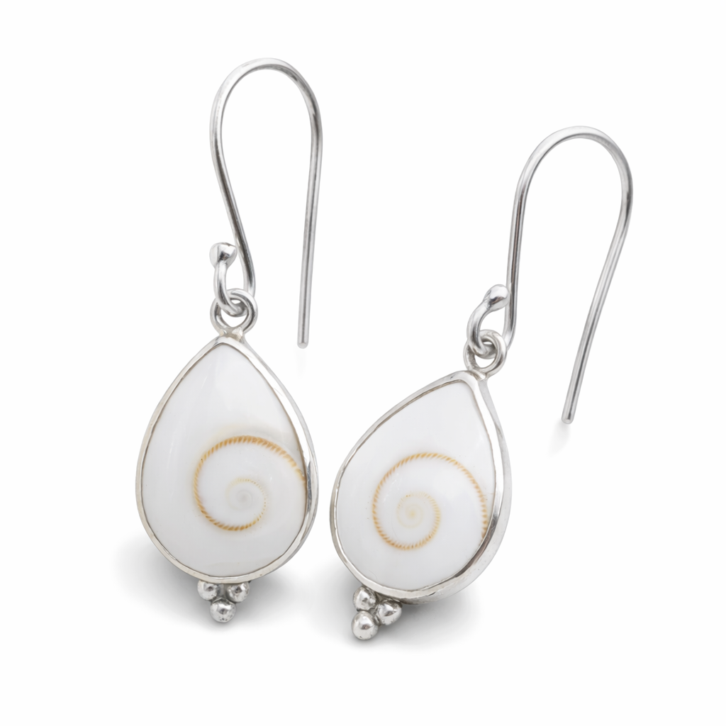 Shiva Shell Drop Earrings | Sterling Silver