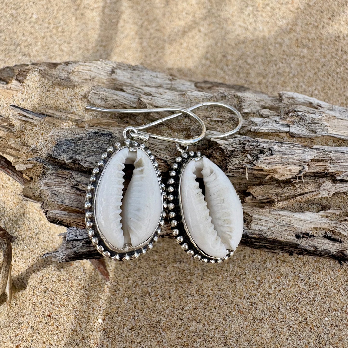 Cowrie Shell Earrings | 925 Sterling Silver