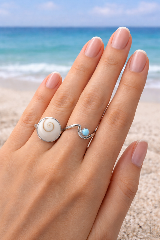 Sterling Silver Shiva Shell Ring