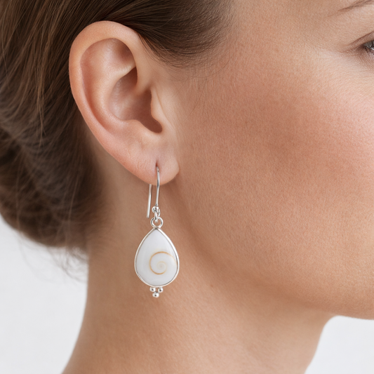 Shiva Shell Drop Earrings | Sterling Silver